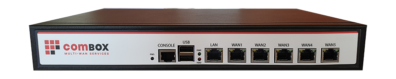 comBOX multi WAN bonding appliance with five WAN ports for enterprise connectivity