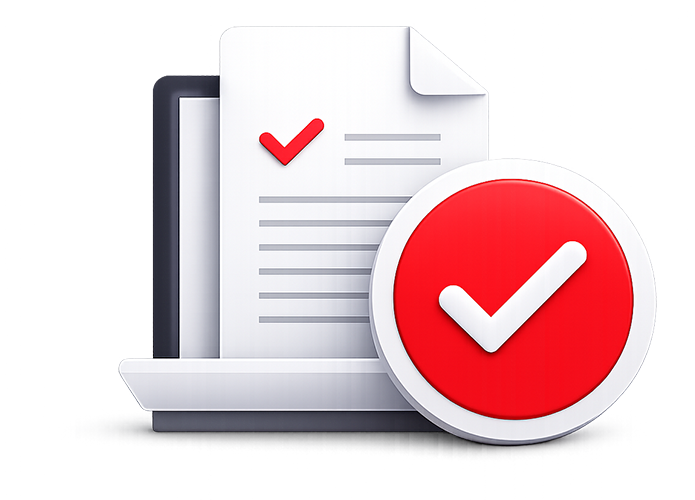 Apply partner registration process illustration showing a document with checkmarks indicating completed satellite bonding registration