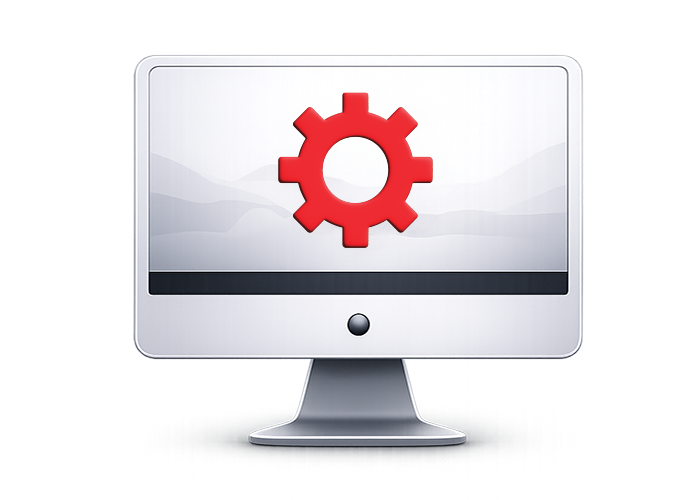 Enable partner portal concept showing a computer monitor with a gear icon representing satellite bonding system settings