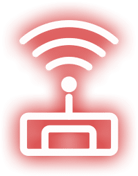 ADSL VDSL connectivity icon showing a router with wireless signal waves above it
